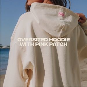 Daily drills oversized hoodie with pink patch